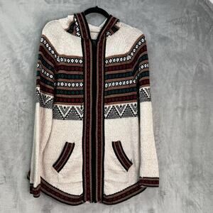 Artesania Edm Peruvian Alpaca Wool Full Zip Hooded Sweater Southwestern Sz M